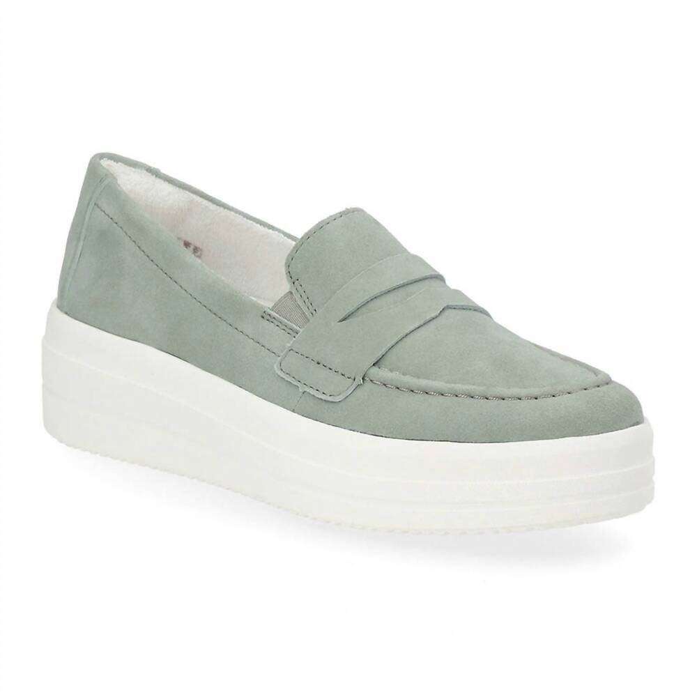 NEW REMONTE women's d1c05 platform suede loafer in mint